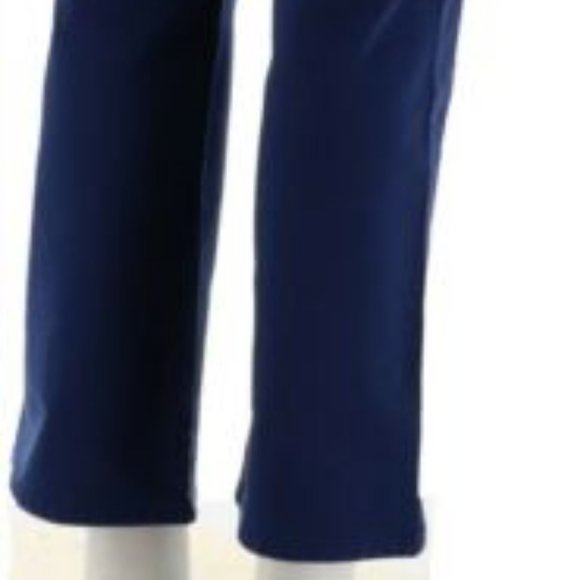 NWT QUACKER FACTORY NAVY DENIM BOOT CUT PANTS 2 - Picture 9 of 13